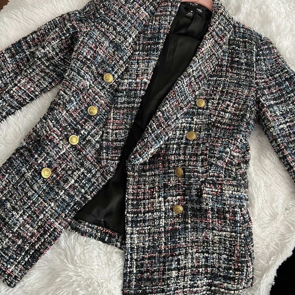 Aqua woven blazer